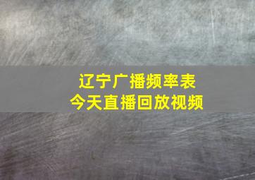 辽宁广播频率表今天直播回放视频