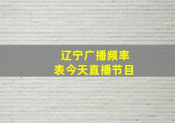 辽宁广播频率表今天直播节目