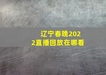 辽宁春晚2022直播回放在哪看