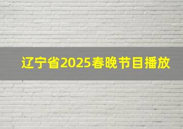 辽宁省2025春晚节目播放