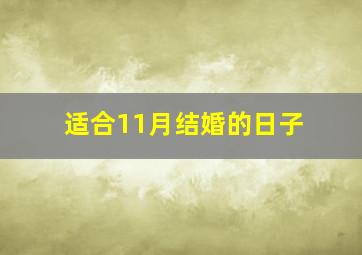 适合11月结婚的日子