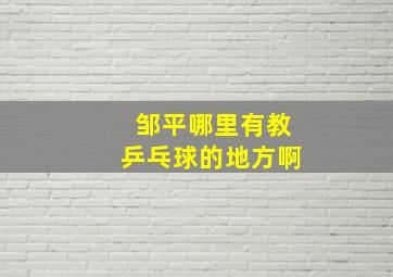 邹平哪里有教乒乓球的地方啊