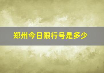 郑州今日限行号是多少