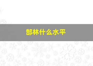 郜林什么水平