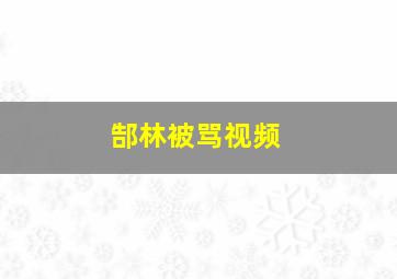 郜林被骂视频