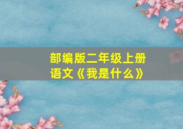 部编版二年级上册语文《我是什么》