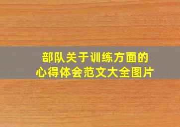 部队关于训练方面的心得体会范文大全图片