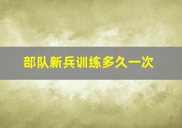 部队新兵训练多久一次