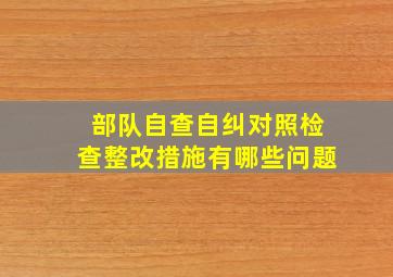 部队自查自纠对照检查整改措施有哪些问题