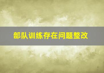 部队训练存在问题整改