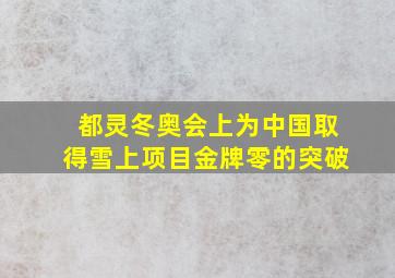 都灵冬奥会上为中国取得雪上项目金牌零的突破