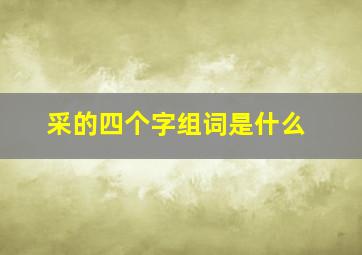 采的四个字组词是什么