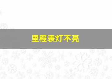 里程表灯不亮