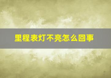 里程表灯不亮怎么回事