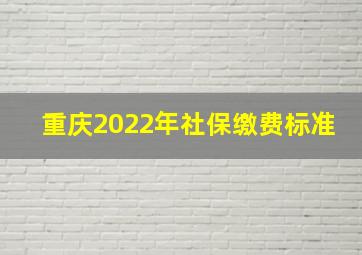 重庆2022年社保缴费标准