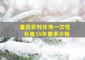 重庆农村社保一次性补缴15年要多少钱