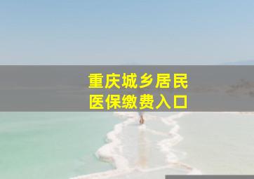 重庆城乡居民医保缴费入口