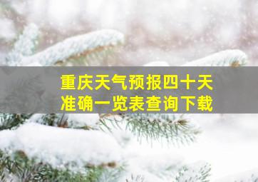 重庆天气预报四十天准确一览表查询下载