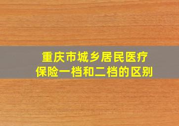 重庆市城乡居民医疗保险一档和二档的区别