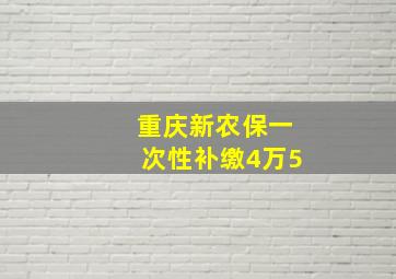 重庆新农保一次性补缴4万5