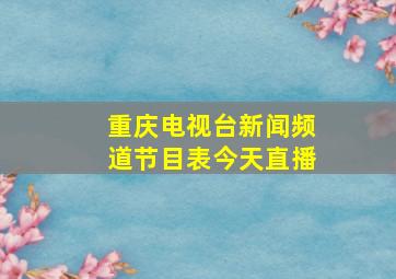 重庆电视台新闻频道节目表今天直播