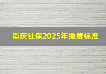 重庆社保2025年缴费标准