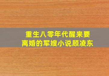 重生八零年代醒来要离婚的军嫂小说顾凌东