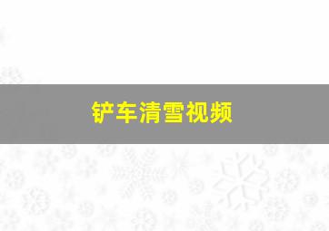 铲车清雪视频