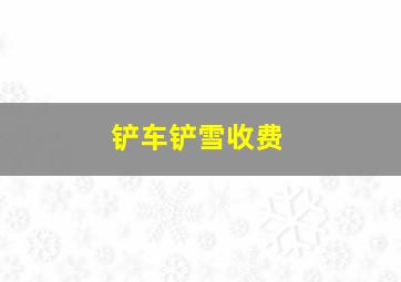 铲车铲雪收费