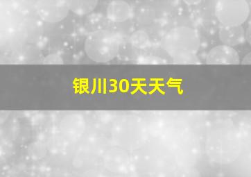 银川30天天气