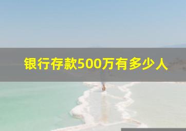 银行存款500万有多少人