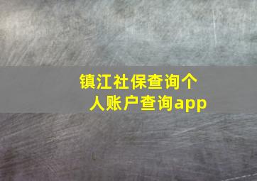 镇江社保查询个人账户查询app