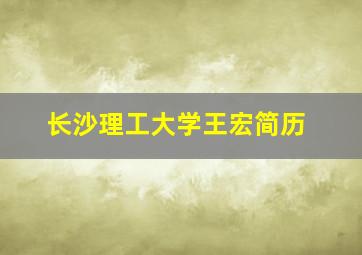 长沙理工大学王宏简历