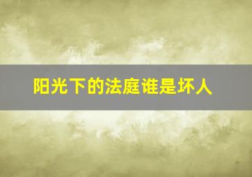 阳光下的法庭谁是坏人