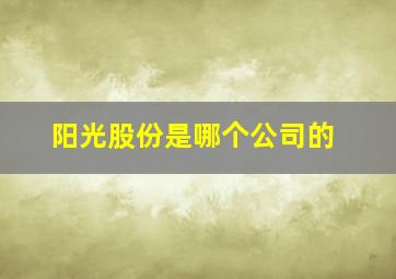 阳光股份是哪个公司的