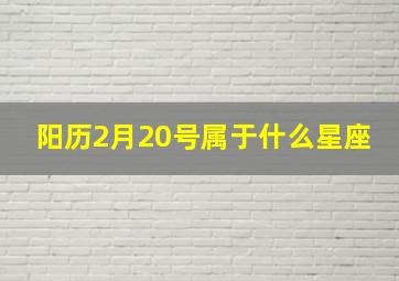 阳历2月20号属于什么星座