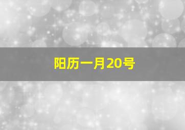 阳历一月20号