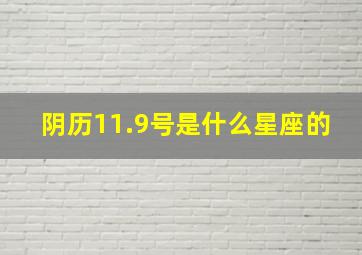 阴历11.9号是什么星座的