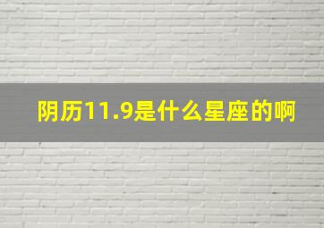 阴历11.9是什么星座的啊