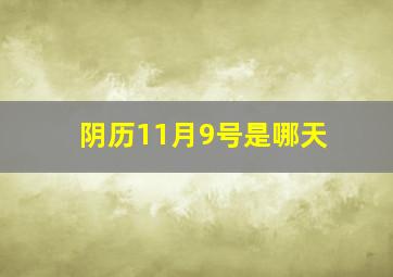 阴历11月9号是哪天