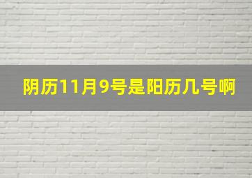 阴历11月9号是阳历几号啊