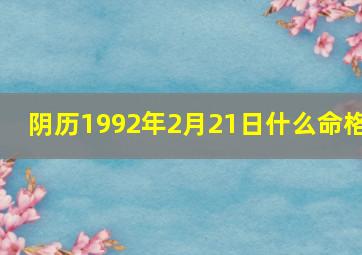 阴历1992年2月21日什么命格