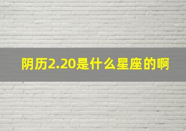 阴历2.20是什么星座的啊