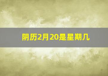 阴历2月20是星期几