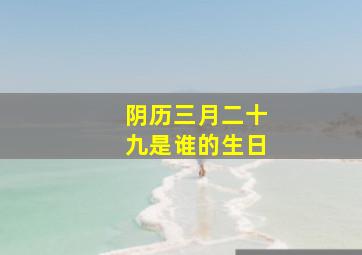 阴历三月二十九是谁的生日