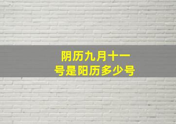 阴历九月十一号是阳历多少号