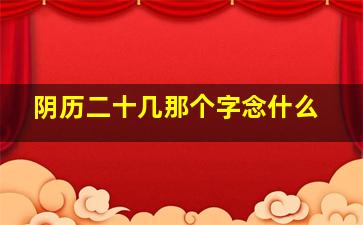 阴历二十几那个字念什么