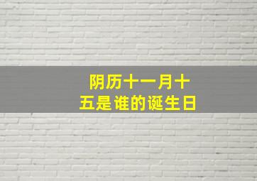 阴历十一月十五是谁的诞生日