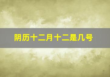 阴历十二月十二是几号