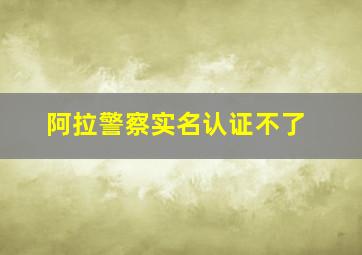 阿拉警察实名认证不了